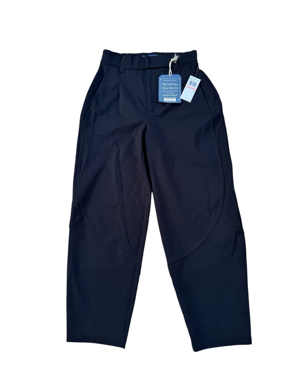 Democracy Ultra Skyrise Barrel High-Waisted Pleated Trousers Stretch Womens Sz 2